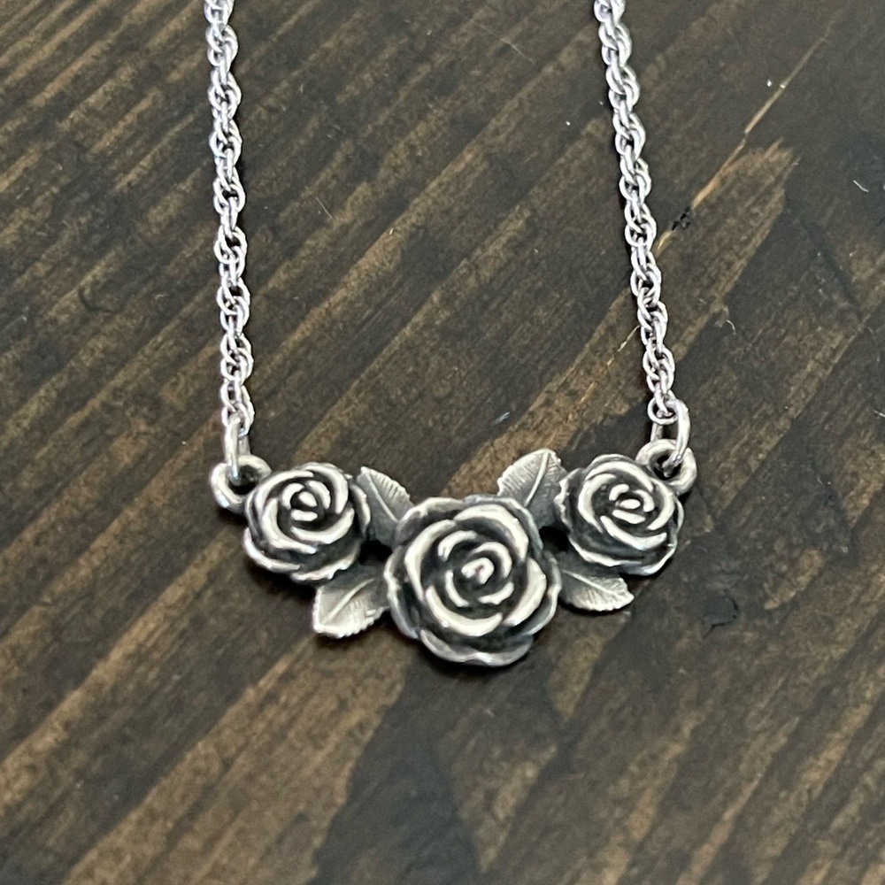 James Avery Sterling Silver Rose Necklace